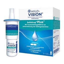 Abbildung: HYLO-VISION® SafeDrop® Plus Augentropfen Augentropfen, 2X10 ml PZN 16009606