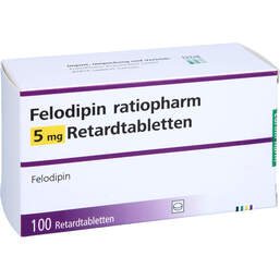Abbildung: Felodipin-ratiopharm 5 mg Retardtabletten 100 St, Retard-Tabletten PZN 16009718