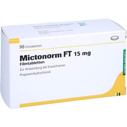 Abbildung: Mictonorm FT 15 mg Filmtabletten 98 St, Filmtabletten PZN 16009724