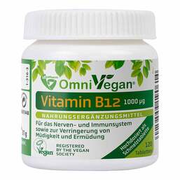 Abbildung: Omnivegan B12 1000 µg Tabletten mit Beerengeschmack 120 St, Schmelztabletten PZN 16011448