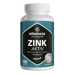 Abbildung: Zink Aktiv 25 mg hochdosiert vegan Tabletten Tabletten, 180 St PZN 16018611