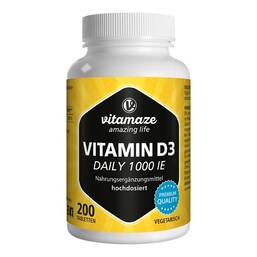 Abbildung: Vitamin D3 1.000 I.E. daily vegetarisch Tabletten 200 St, Tabletten PZN 16018657