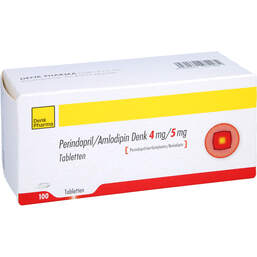 Abbildung: Perindopril / Amlodipin Denk 4 mg / 5 mg Tabletten 100 St, Tabletten PZN 16020619