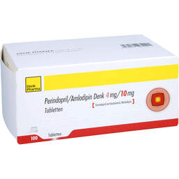 Abbildung: Perindopril / Amlodipin Denk 4 mg / 10 mg Tabletten 100 St, Tabletten PZN 16020631