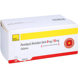 Abbildung: Perindopril / Amlodipin Denk 8 mg / 10 mg Tabletten 100 St, Tabletten PZN 16020654