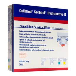 Abbildung: Cutimed Sorbact Hydroactive B Gel-V.7x8,5 cm haft. 12 St, Kompressen PZN 16027024