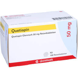 Abbildung: Quetiapin Glenmark 50 mg Retardtabletten 100 St, Retard-Tabletten PZN 16031480