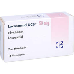 Abbildung: Lacosamid Ucb 50 mg Filmtabletten 14 St, Filmtabletten PZN 16031706