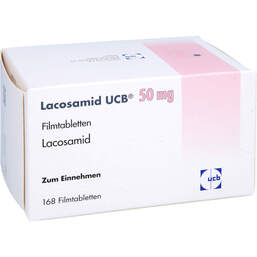 Abbildung: Lacosamid Ucb 50 mg Filmtabletten 168 St, Filmtabletten PZN 16031729
