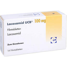 Abbildung: Lacosamid Ucb 100 mg Filmtabletten 14 St, Filmtabletten PZN 16031735