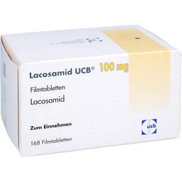 Abbildung: Lacosamid Ucb 100 mg Filmtabletten 168 St, Filmtabletten PZN 16031758