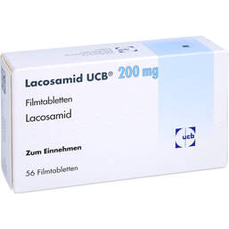 Abbildung: Lacosamid Ucb 200 mg Filmtabletten 56 St, Filmtabletten PZN 16031787