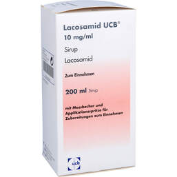 Abbildung: Lacosamid Ucb 10 mg / ml Sirup 200 ml, Sirup PZN 16031801