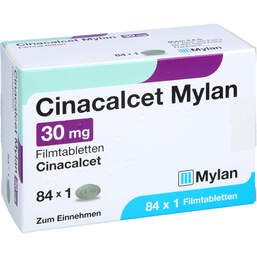 Abbildung: Cinacalcet Mylan 30 mg Filmtabletten 84 St, Filmtabletten PZN 16036709