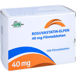 Abbildung: Rosuvastatin-Elpen 40 mg Filmtabletten 100 St, Filmtabletten PZN 16037867