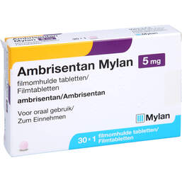 Abbildung: Ambrisentan Mylan 5 mg Filmtabletten 30 St, Filmtabletten PZN 16042236