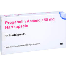 Abbildung: Pregabalin Ascend 150 mg Hartkapseln 14 St, Hartkapseln PZN 16042420