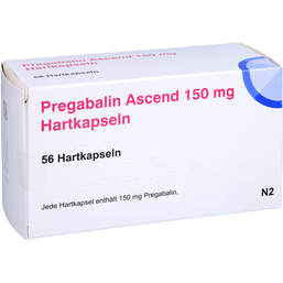 Abbildung: Pregabalin Ascend 150 mg Hartkapseln 56 St, Hartkapseln PZN 16042437