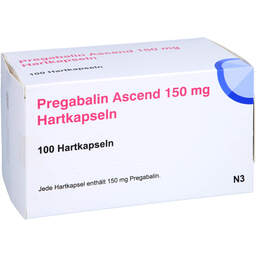 Abbildung: Pregabalin Ascend 150 mg Hartkapseln 100 St, Hartkapseln PZN 16042443