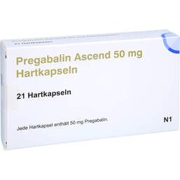 Abbildung: Pregabalin Ascend 50 mg Hartkapseln 21 St, Hartkapseln PZN 16042584