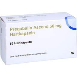 Abbildung: Pregabalin Ascend 50 mg Hartkapseln 56 St, Hartkapseln PZN 16042590