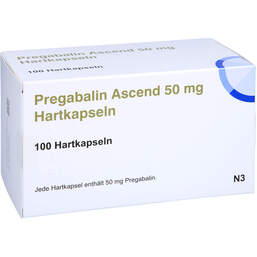 Abbildung: Pregabalin Ascend 50 mg Hartkapseln 100 St, Hartkapseln PZN 16042609