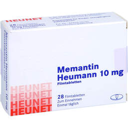 Abbildung: Memantin Heumann 10 mg Filmtabletten Heunet 28 St, Filmtabletten PZN 16060547