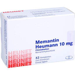 Abbildung: Memantin Heumann 10 mg Filmtabletten Heunet 42 St, Filmtabletten PZN 16060553