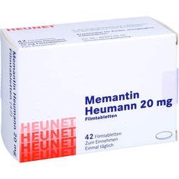 Abbildung: Memantin Heumann 20 mg Filmtabletten Heunet 42 St, Filmtabletten PZN 16060599