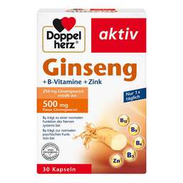 Abbildung: Doppelherz Ginseng 250 + B-Vitamine + Zink Kapseln 30 St, Kapseln PZN 16082684