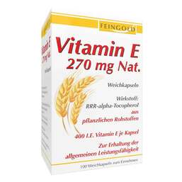 Abbildung: Vitamin E 270 mg Nat.Weichkapseln Weichkapseln, 100 St PZN 16084832