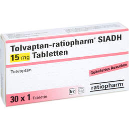 Abbildung: Tolvaptan-ratiopharm Siadh 15 mg Tabletten 30 St, Tabletten PZN 16085323