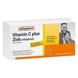 Abbildung: Vitamin C Plus Zink-ratiopharm Brausetabletten Brausetabletten, 40 St PZN 16120930