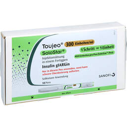 Abbildung: Toujeo 300 E / ml Solostar Injektionslösung in einem Fertigpen 10X1.5 ml, Injektionslösung PZN 16120953