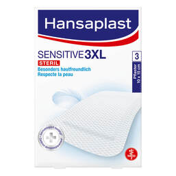 Abbildung: Hansaplast Sensitive 3XL steriler Wundverband 10x15cm Verband, 3 St PZN 16121148