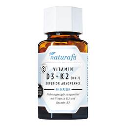 Abbildung: Naturafit Vitamin D3 + K2 MK-7 superior absorb.Kapseln 90 St, Kapseln PZN 16122449
