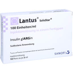 Abbildung: Lantus 100 E / ml Solostar Injektionslösung in einem Fertigpen 10X3 ml, Injektionslösung PZN 16123992