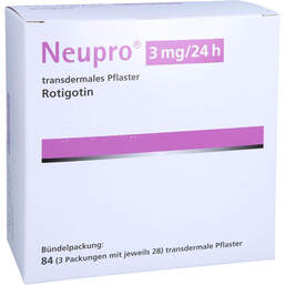 Abbildung: Neupro 3 mg / 24 h transdermale Pflaster 84 St, Pflaster transdermal PZN 16124069