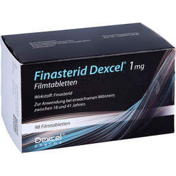 Abbildung: Finasterid Dexcel 1 mg Filmtabletten 98 St, Filmtabletten PZN 16124282