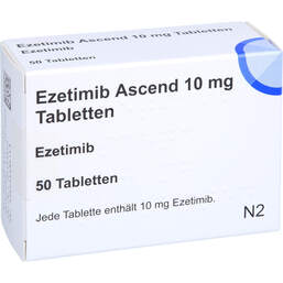 Abbildung: Ezetimib Ascend 10 mg Tabletten 50 St, Tabletten PZN 16127079