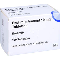 Abbildung: Ezetimib Ascend 10 mg Tabletten 100 St, Tabletten PZN 16127085