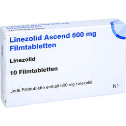 Abbildung: Linezolid Ascend 600 mg Filmtabletten 10 St, Filmtabletten PZN 16127263