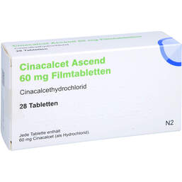 Abbildung: Cinacalcet Ascend 60 mg Filmtabletten 28 St, Filmtabletten PZN 16127317