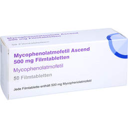 Abbildung: Mycophenolatmofetil Ascend 500 mg Filmtabletten 50 St, Filmtabletten PZN 16127369