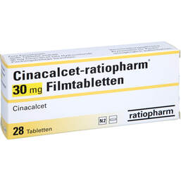 Abbildung: Cinacalcet-ratiopharm 30 mg Filmtabletten 28 St, Filmtabletten PZN 16129865