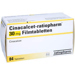 Abbildung: Cinacalcet-ratiopharm 30 mg Filmtabletten 84 St, Filmtabletten PZN 16129902