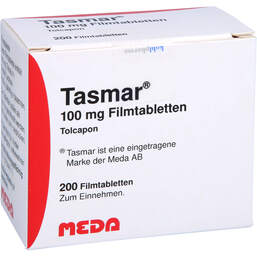 Abbildung: Tasmar 100 mg Filmtabletten 200 St, Filmtabletten PZN 16133944