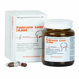 Abbildung: Pankreatin Laves 10.000 Ph.Eur.-Einh.magensaftresistent Hartkapseln 100 St, Magensaftresistente Hartkapseln PZN 16134808