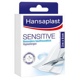 Abbildung: Hansaplast Sensitive Pflaster 6 cmx2 m Pflaster, 1 St PZN 16138404