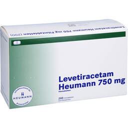 Abbildung: Levetiracetam Heumann 750 mg Filmtabletten 200 St, Filmtabletten PZN 16138634